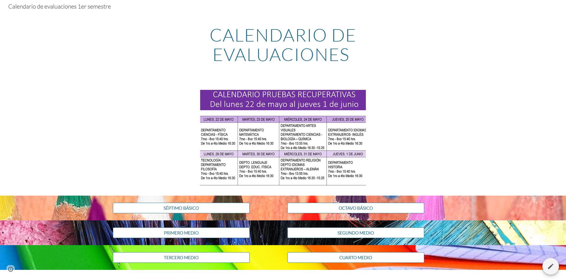 foto calendario evaluaciones